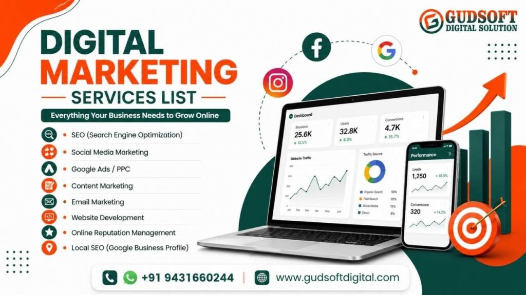 Digital marketing services list